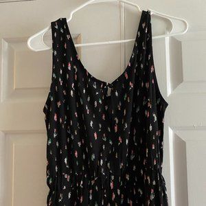 Navy jumpsuit with multi-color design